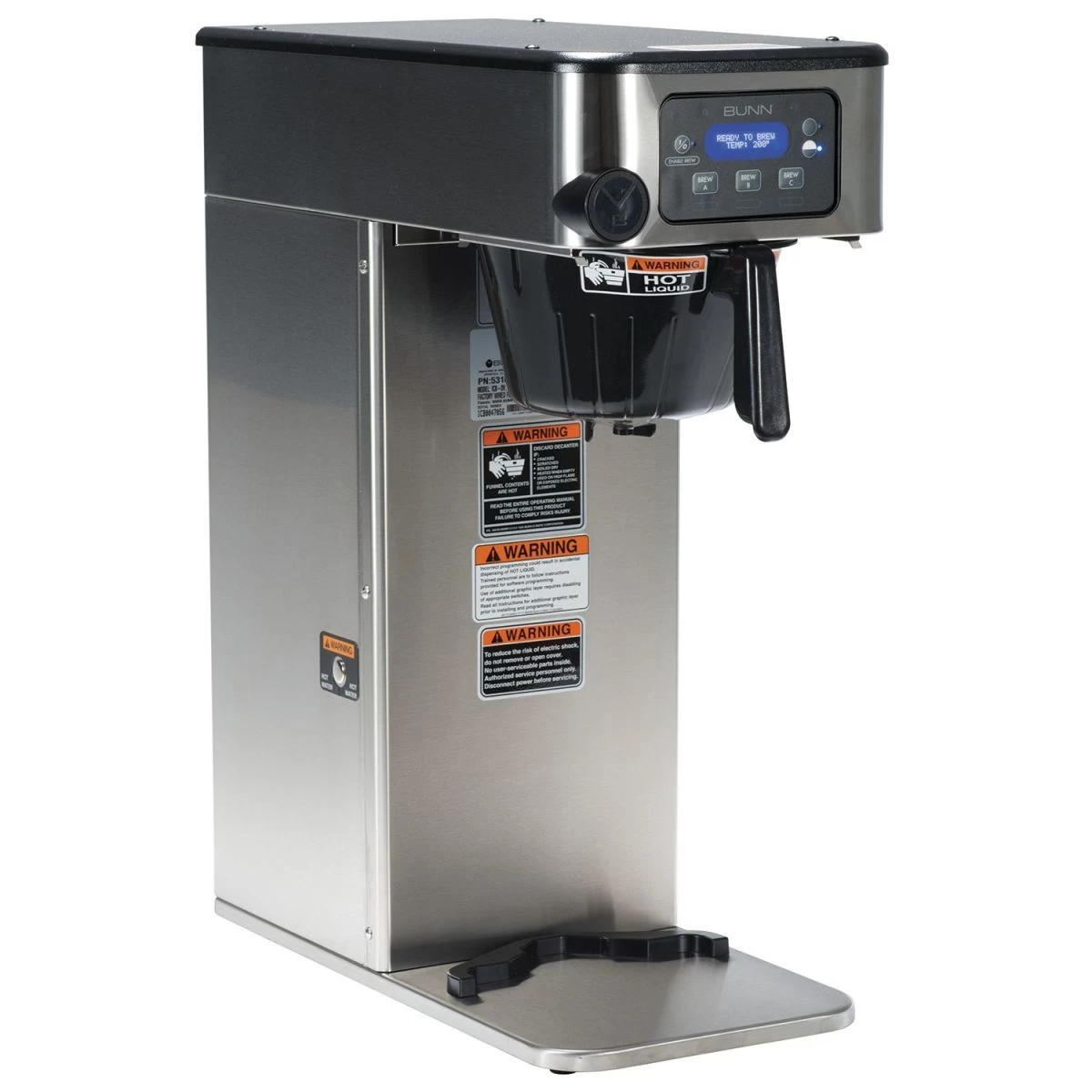 BUNN® Bunn 53100.0100 BrewWISE ICB-DV Infusion Stainless Steel Single Automatic Coffee Brewer - Dual Voltage