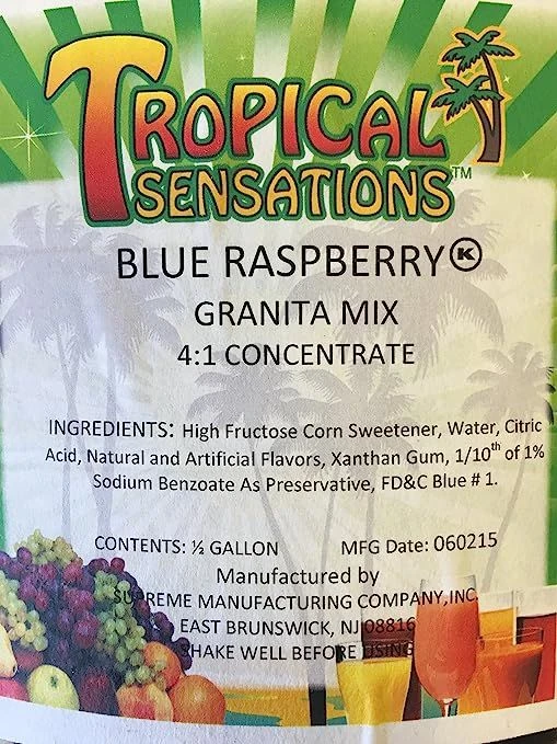 Tropical Sensations - Blue Raspbery Granita Mix, 1 Bottle 64 Oz - Image 3