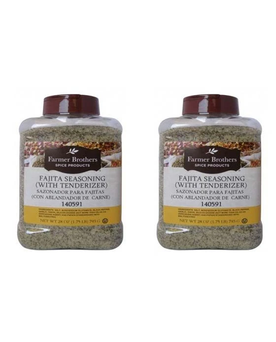 Farmer Brothers Fajita Seasoning (With Tenderizer), 1.75 Lb 2 Bottles