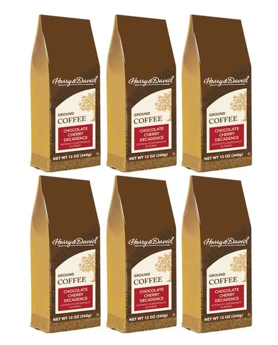 Harry & David Chocolate Cherry Decadence Coffee, 6 Bags (12 Oz Each)