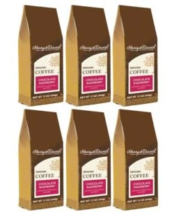 Harry & David Chocolate Raspberry Ground Coffee, 6 Bags (12 Oz Each)