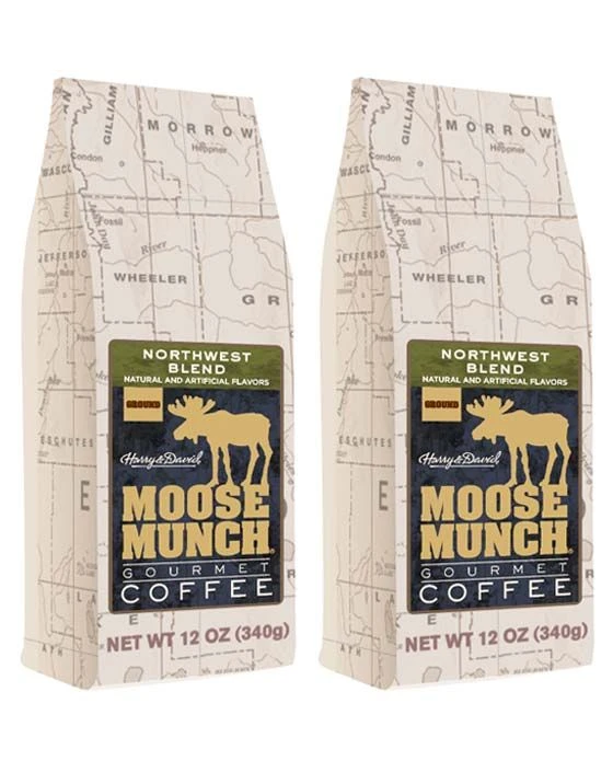 Harry & David Northwest Blend Moose Munch Ground Coffee - 2 Bags(12 Oz Each)