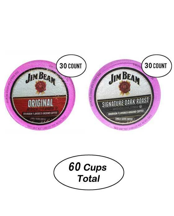 Jim Beam Dark Roast Bourbon 30 Cups & OriginalSingle Serve Cups, 30 Cups
