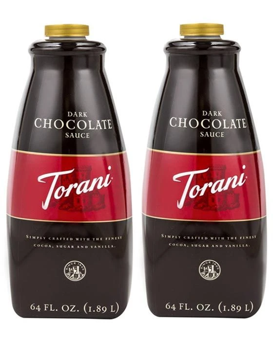 Torani Dark Chocolate Sauce, 2 Bottles/64 Oz Ea. Free Pump Included