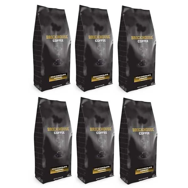 Brickhouse Ground Coffee, Milk Chocolate Caramel, 6/12 Oz Bags