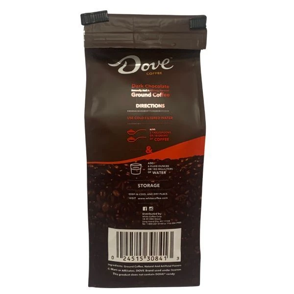 Dove Dark Chocolate, Naturally And Artificially Flavored Ground Coffee, 4/10 Oz Bags - Image 4