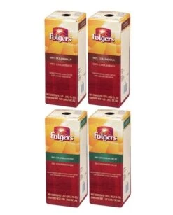 Folgers 1.25 Liter 100% Colombian Regular And Decaf (2 Boxes Each)