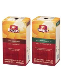 Folgers 2 Liter 100% Colombian Regular And Decaf Liquid Coffee (1 Box Ea.)