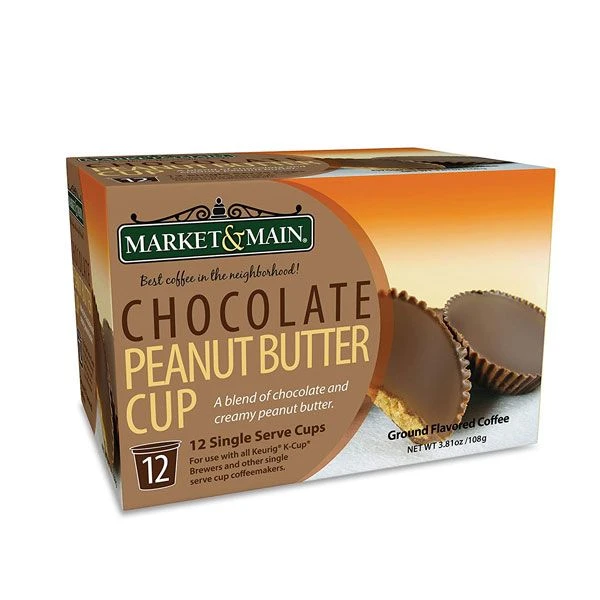 Market & Main Chocolate Peanut Butter Single Serve Coffee Cups, 2 Boxes (24 Cups) - Image 2