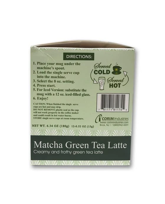 Matcha Green Tea Latte Single Serve K Cups 48 Cups Sweet Tea Latte - Image 3