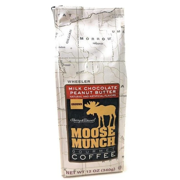Harry & David Moose Munch Milk Chocolate Peanut Butter Ground Gourmet Coffee 4 Bags - Image 2